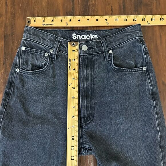 SNACKS by MOTHER High Waisted Slit Heel Jeans Wedge Mouth Watering - Picture 14 of 16